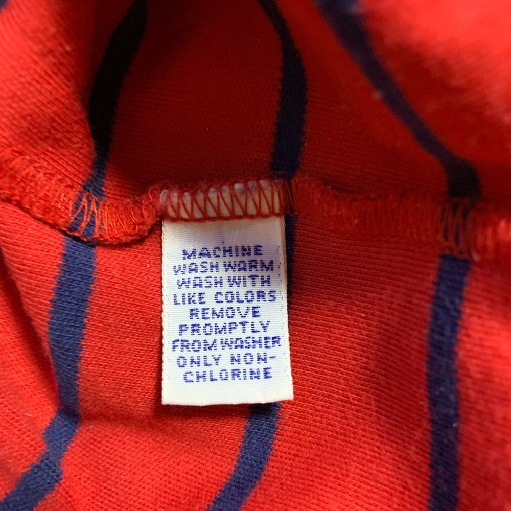 Polo Ralph Lauren Mens XL Long Sleeve Polo Shirt Striped Red Navy Blue Cotton - Picture 5 of 7